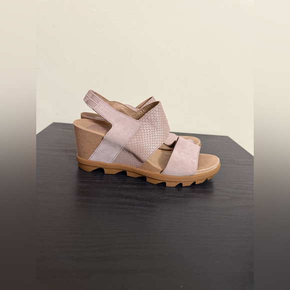 Sorel Joanie Pink Slingback Wedge Leather Sandal Women's Size 9.5 - Picture 3 of 7